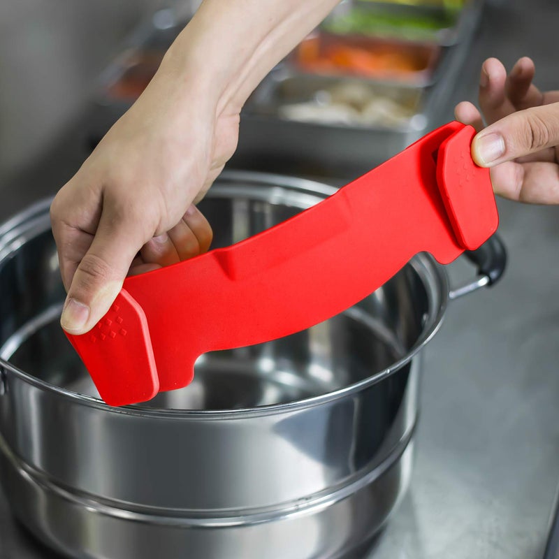 AUOON Clip On Strainer Silicone for all Pots and Pans, AUOON Pasta Strainer Clip on Food Strainer for Meat Vegetables Fruit Silicone Kitchen Colander - Image 5